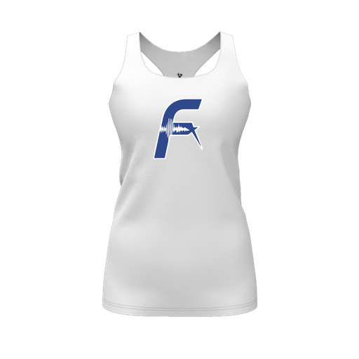 [FT0TRBWH-FYS-LOGO1] Decker Racerback Tank Top (Female Youth S, White, Logo 1)