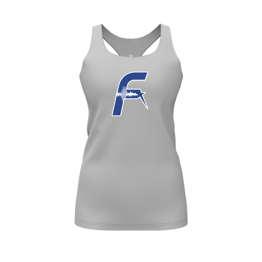 [FT0TRBGY-FYS-LOGO1] Decker Racerback Tank Top (Female Youth S, Gray, Logo 1)