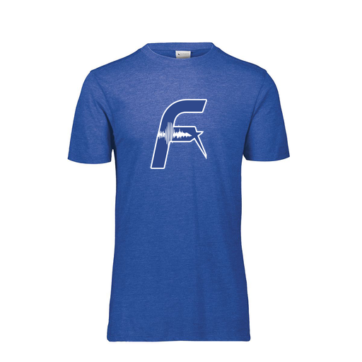 [FTSCUBRY-YS-LOGO1] Decker Youth Tri-Blend T-Shirt - Short Sleeve (Youth S, Royal, Logo 1)
