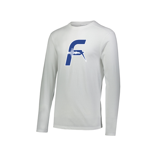 [FTLCUBWH-AXS-LOGO1] Decker Men's Tri-Blend T-Shirt - Long Sleeve (Adult XS, White, Logo 1)