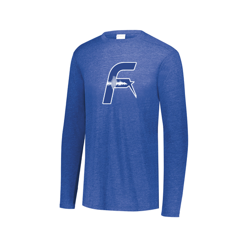 [FTLCUBRY-AXS-LOGO1] Decker Men's Tri-Blend T-Shirt - Long Sleeve (Adult XS, Royal, Logo 1)