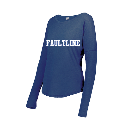 [FTLCUBRY-FAS-LOGO3] Decker Women's Tri-Blend T-Shirt - Long Sleeve (Female Adult S, Royal, Logo 3)